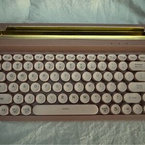 Pink Wireless Keyboard with Gold Accent